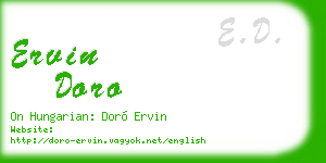 ervin doro business card